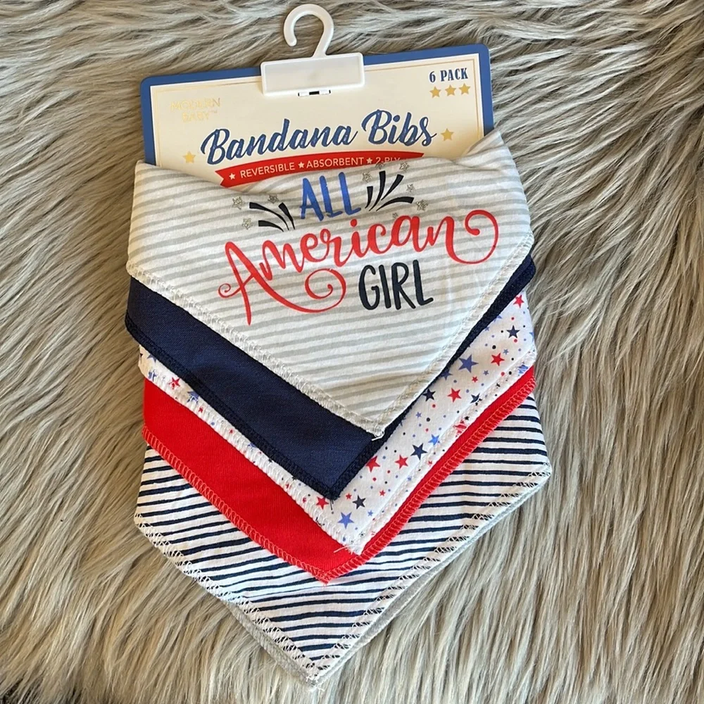 Modern Baby 6 pack bandana bibs